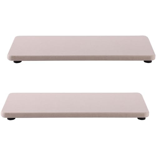 2Pcs Stone Soap Trays Water Absorbing Diatomite Coaster (Pale Gray / 8.7" x 3.2")
