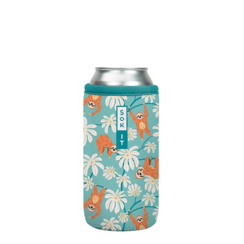 CanSok Sleeve for Beer & Soda Insulated Neoprene Cover (Slothing Around / 16oz Can Sleeve)