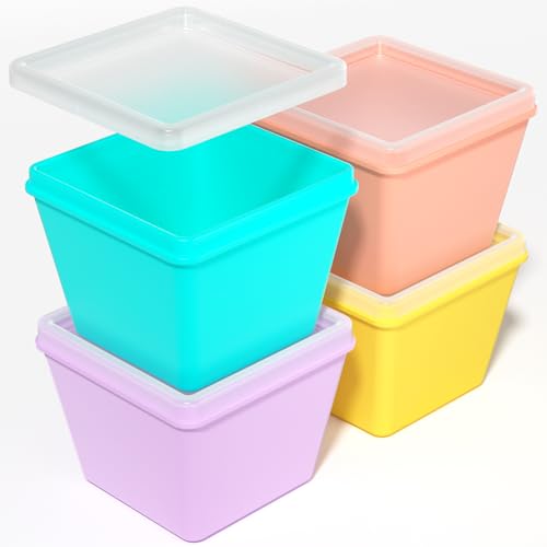 1 Cup Silicone Freezer Molds with Lids (Cotton Candy / 4x 1-Cup)