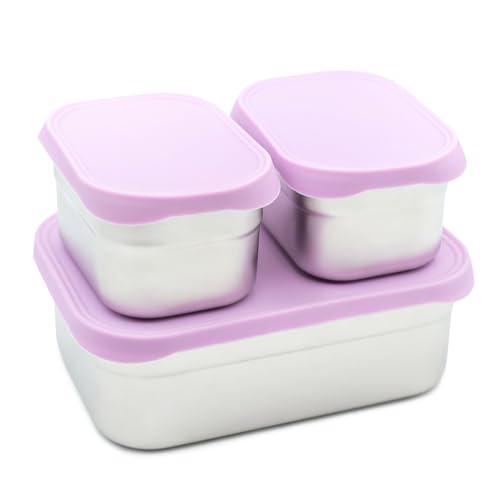 Stainless Steel Lunch Box Set (Pastel Purple)