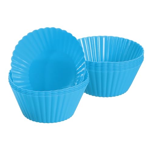 12Pcs Silicone Cupcake Liners (Blue / 2")