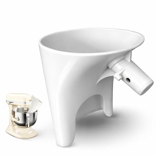 Flour Funnel for Kitchen Aid Mixer (Long-White)