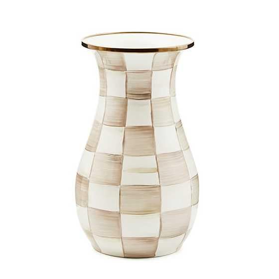 Enamel Tall Vase (Mocha Check)