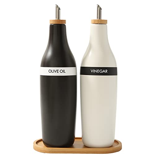 Olive Oil and Vinegar Dispenser Set (Black White&Tary)