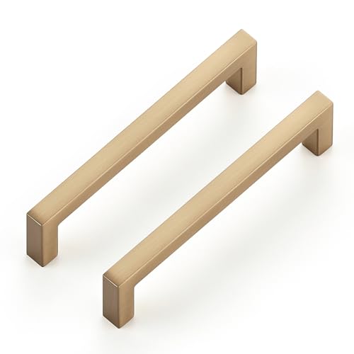 Champagne Bronze Cabinet Handles Cabinet Pulls 3 (Champagne Bronze / Flat Black 3-3/4'' Hole Center)