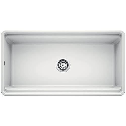523026 PROFINA Fireclay 36" Apron Front Farmhouse Kitchen Sink with Cutting Board (White)
