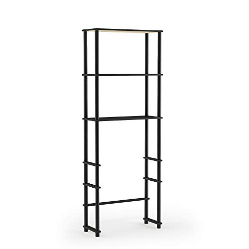 Turn-N-Tube with 3 Shelves Toilet Space Saver, Espresso/Black (Espresso/Black / Basic Rack)