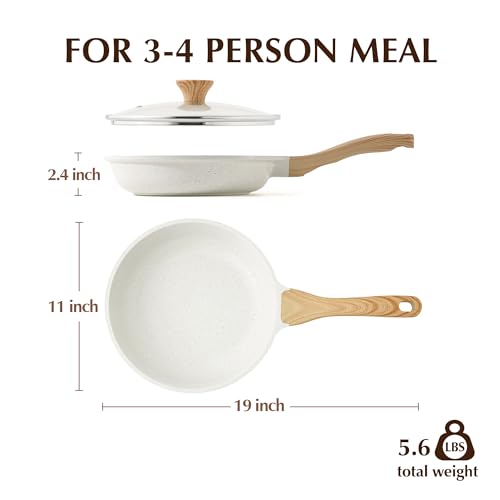 11Inch Nonstick Ceramic Frying Pan with Lid