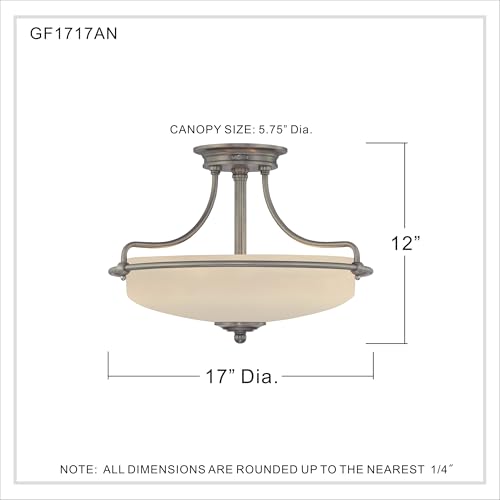 Griffin 17" Semi (3-Light / Antique Nickel)