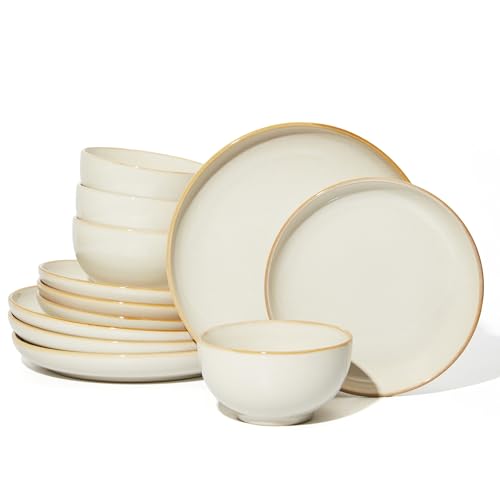 Ceramic Dinnerware Sets for 4 (Cream White / Set (12pcs))