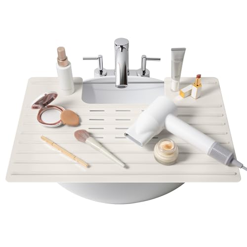 Bathroom Sink Cover for Counter Space (Taupe / Large)