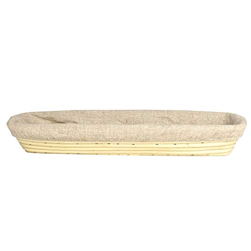 Bread Proofing Basket with Liner (17" x 4" x 2.5"H / Rectangular)