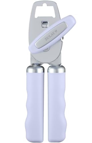 Manual Can Opener Heavy Duty Patented Stainless Steel (Spring Lilac / Comfy Grip)