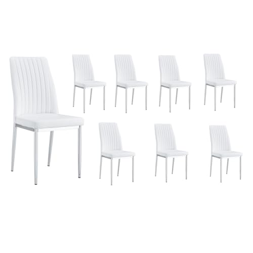 White Modern Dining Chairs Set (S- White)