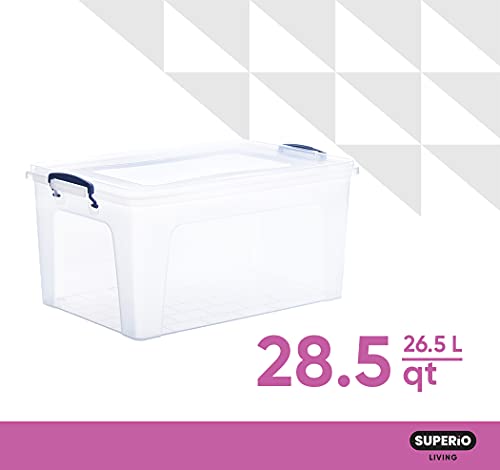 36 Quart Clear Plastic Storage Boxes with Lids (36 Quart)