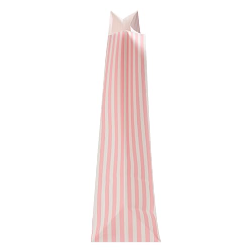 Pink And White Stripe Paper Bag (12 lb / Pink & White)
