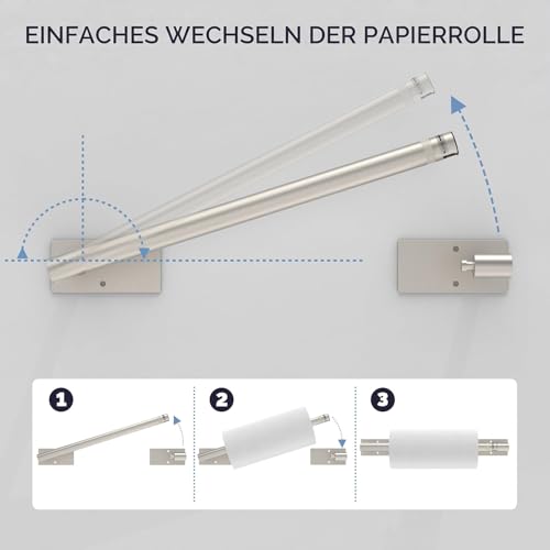 Paper Towel Holder Under Cabinet Self Adhesive Brushed Nickel
