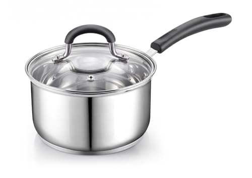 Professional 3 Quart Stainless Steel Saucepan with Lid