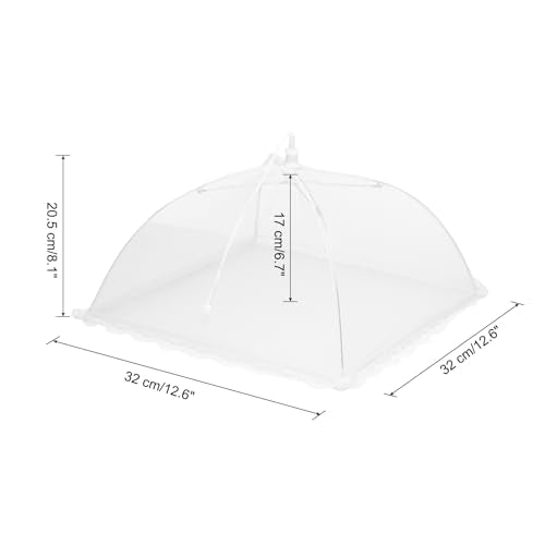 3 Pcs Large and Tall Food Covers 13" Mesh Food Covers for Outdoors Collapsible Food Protector Covers Tent for Parties Outdoor Picnics BBQs (13" / White)
