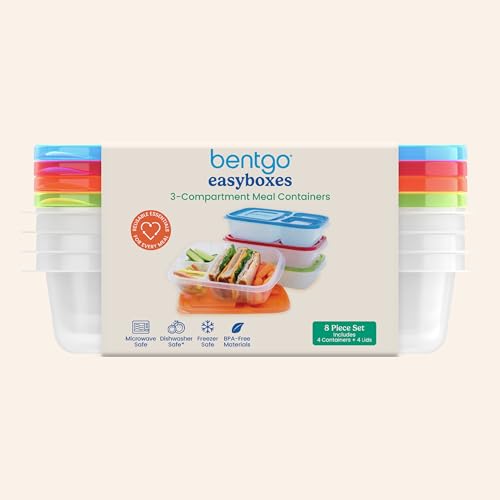 Easyboxes Original Stackable Lunch Boxes (Classic (4-Pack))