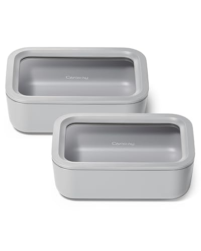 2 Piece Glass Food Storage Set with Lids (Gray / 6.6 Cup Food Storage (2x))