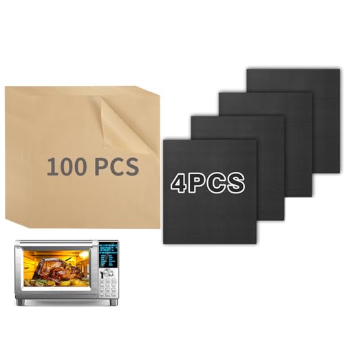 100pcs Parchment Paper and 4pcs Teflon Mat for Nuwave 30 QT Air Fryer Oven
