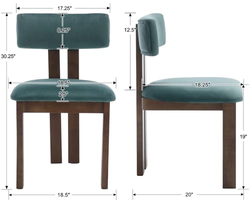 Dining Chairs Set of 4 Velvet Diner Chairs Modern Wood Chairs for Kitchen and Dining Room (4 Count)