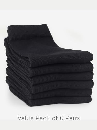 Unisex Kids Boys Girls Soft Cotton School Socks 6 (Medium / Black)