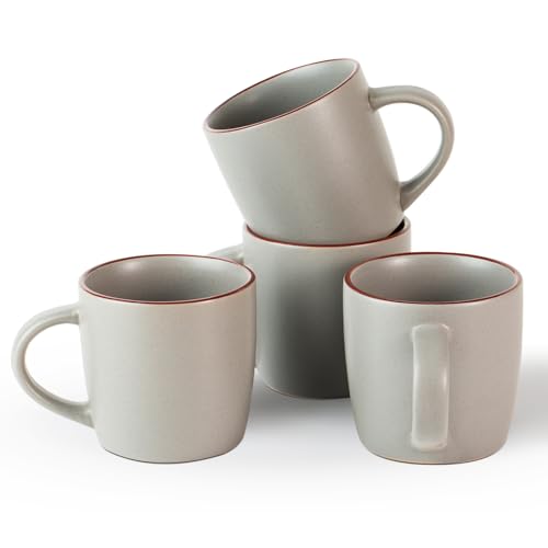 Mercury Coffee Mugs 13 oz (Mercury-Dark Grey / 4 Count (Pack of 1))