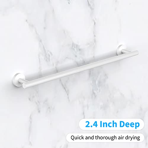 2 Pieces White Bathroom Towel Bar (White / 24inch)