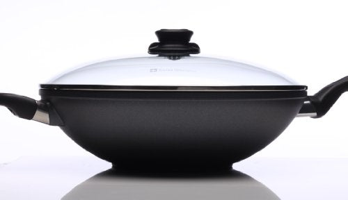 12.5" 5.3Qt Wok HD Nonstick Diamond Coated Aluminum Wok (12.5 Inch (32 cm, 5.3 Quart) / Gray)