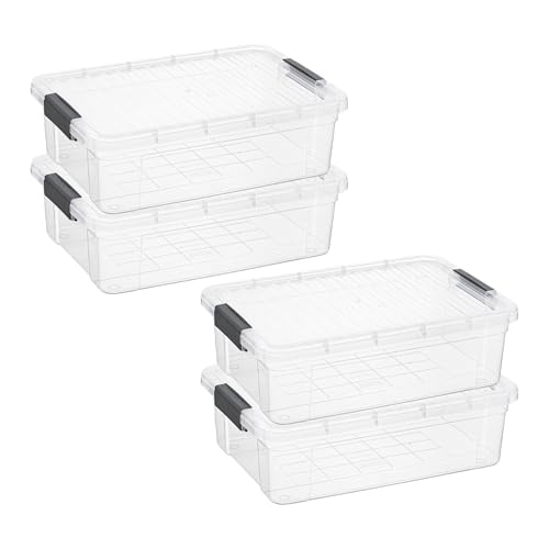 13.7 Quart Clear Plastic Storage Bin with Lid (13.7 Quart)