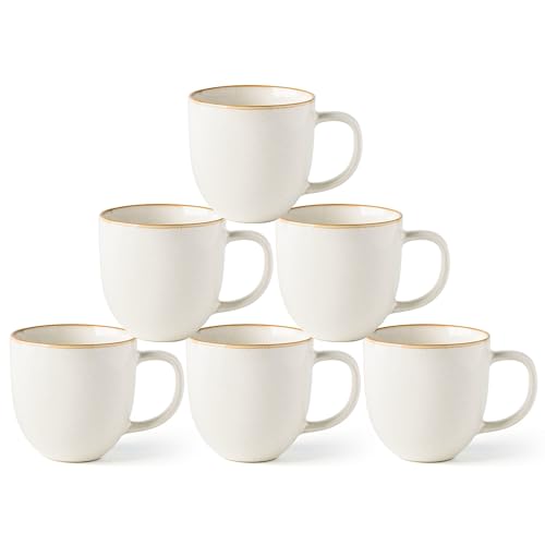 12oz Coffee Mugs (Set of 6 / Pearl White)
