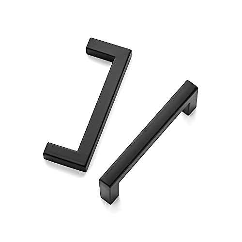 Matte Black Cabinet Handles Solid Cabinet Pulls (Black / Flat Black 3'' Hole Center)