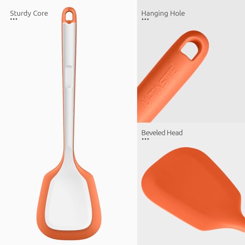 Silicone Turner Cooking Spatula (Orange / 13.6 in)