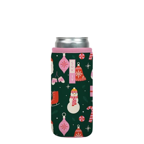 CanSok Sleeve for Beer & Soda Insulated Neoprene Cover (Tis the Season / 12oz Slim Can Sleeve)