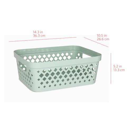 Plastic Storage Basket Set (Sage / 2 Gallon)
