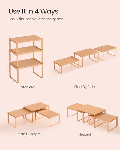 Cabinet Organizer Shelf (Apricot / S (4.6"H) + S (5.4"H) + S (6.2"H))