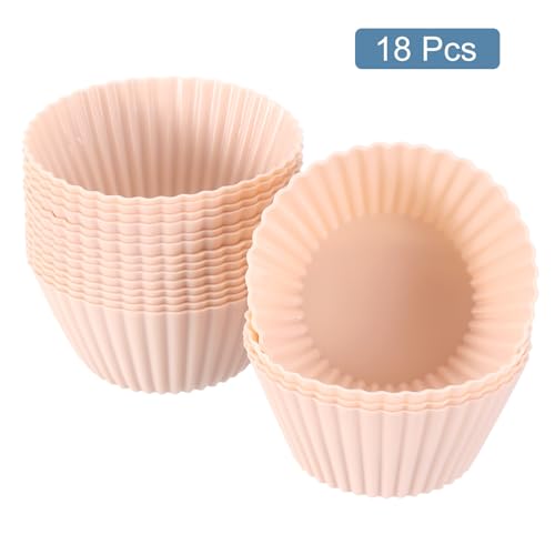 18Pcs Silicone Cupcake Liners (Nordic Pink / 2.8")