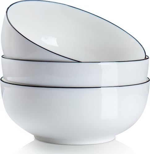 60 Ounces Large Soup Bowl (Black Rim)