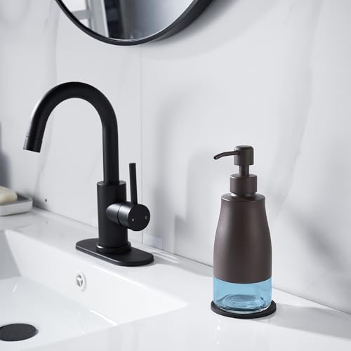 Matte Brown Soap Dispenser with Coaster & Stickers (Matte Brown)
