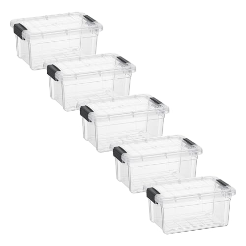 1.85 Quart Clear Plastic Storage Boxes with Lids (1.85 Qt)