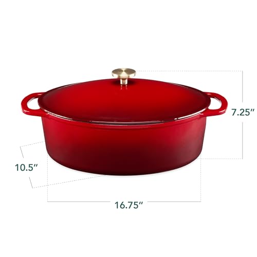 Oval 7.5 Quart Enamel Cast (Red / 7.5qt Oval)