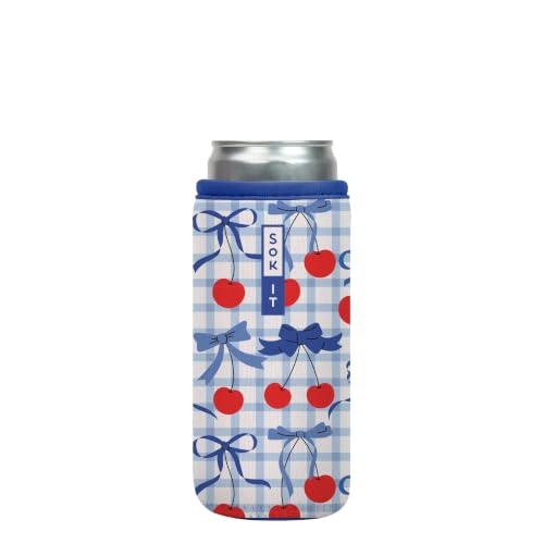 CanSok Sleeve for Beer & Soda Insulated Neoprene Cover (Cherry Picked / 12oz Slim Can Sleeve)