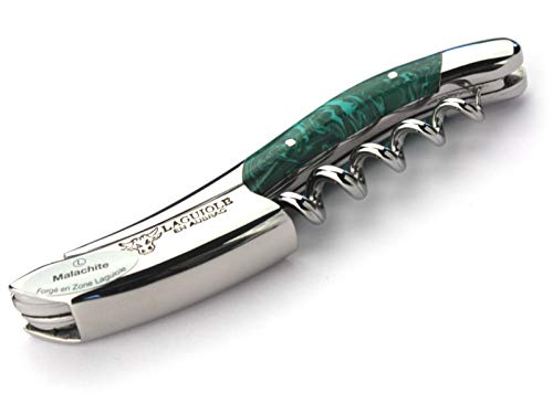 Laguiole en Aubrac corkscrew sommelier waiters knife 3 functions SOM99PMI malachite handle
