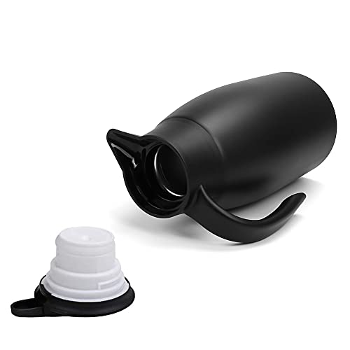 70oz Coffee Carafe Airpot Insulated Coffee Urn Stainless Steel Vacuum Thermal Pot Flask Dispenser for Coffee (Black)