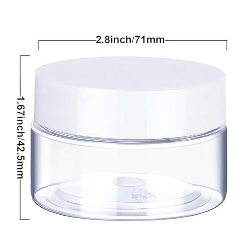 6 Pack 6 oz Plastic Jars Containers with Lids (6 Count)