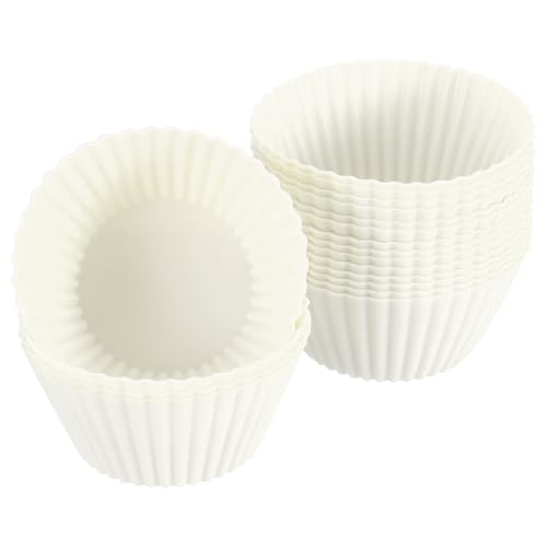 18Pcs Silicone Cupcake Liners (White / 2.8")