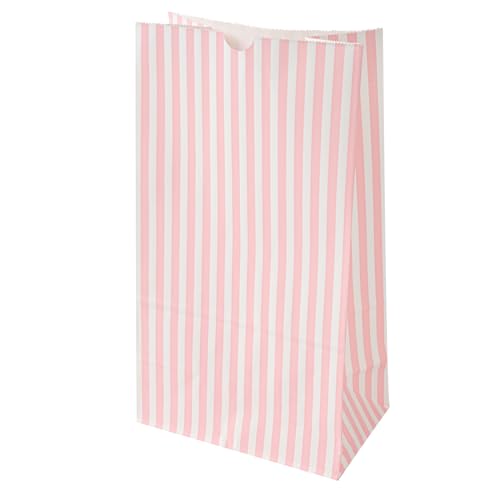 Pink And White Stripe Paper Bag (12 lb / Pink & White)