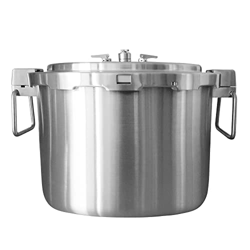 37 Quart Stainless Steel Pressure Cooker Extra Large Canning Pot with Rack and Lid for Commercial Use (37 Quarts / QCP435)